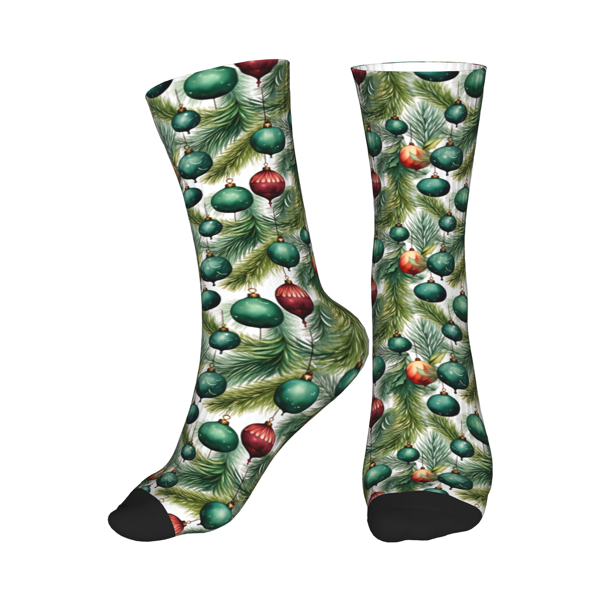 Dress Sock Men - Leuke heren kerstbal met dennendessin, unisex