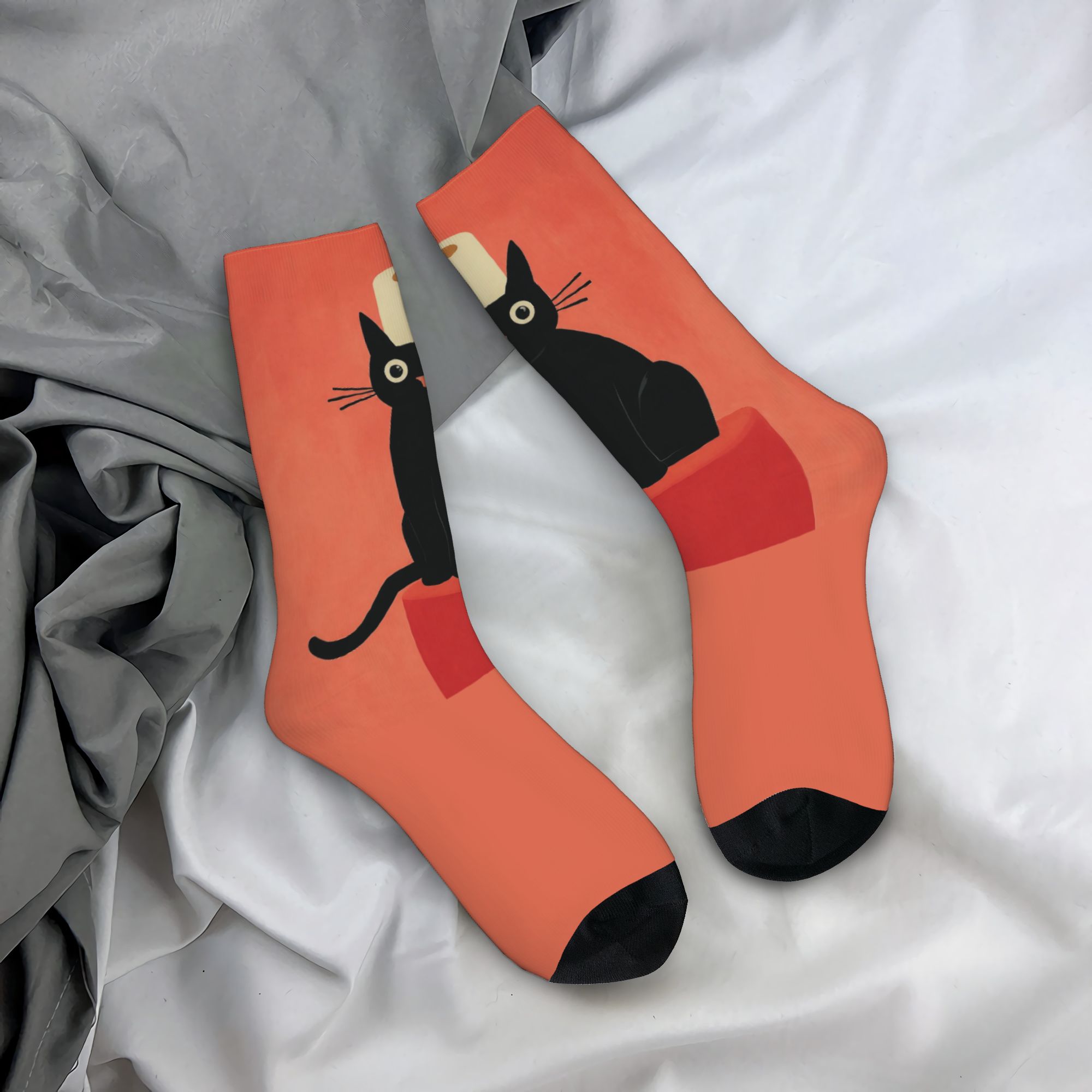Dress Sock Men - Aangepaste zwarte kat met toiletpapier sokken
