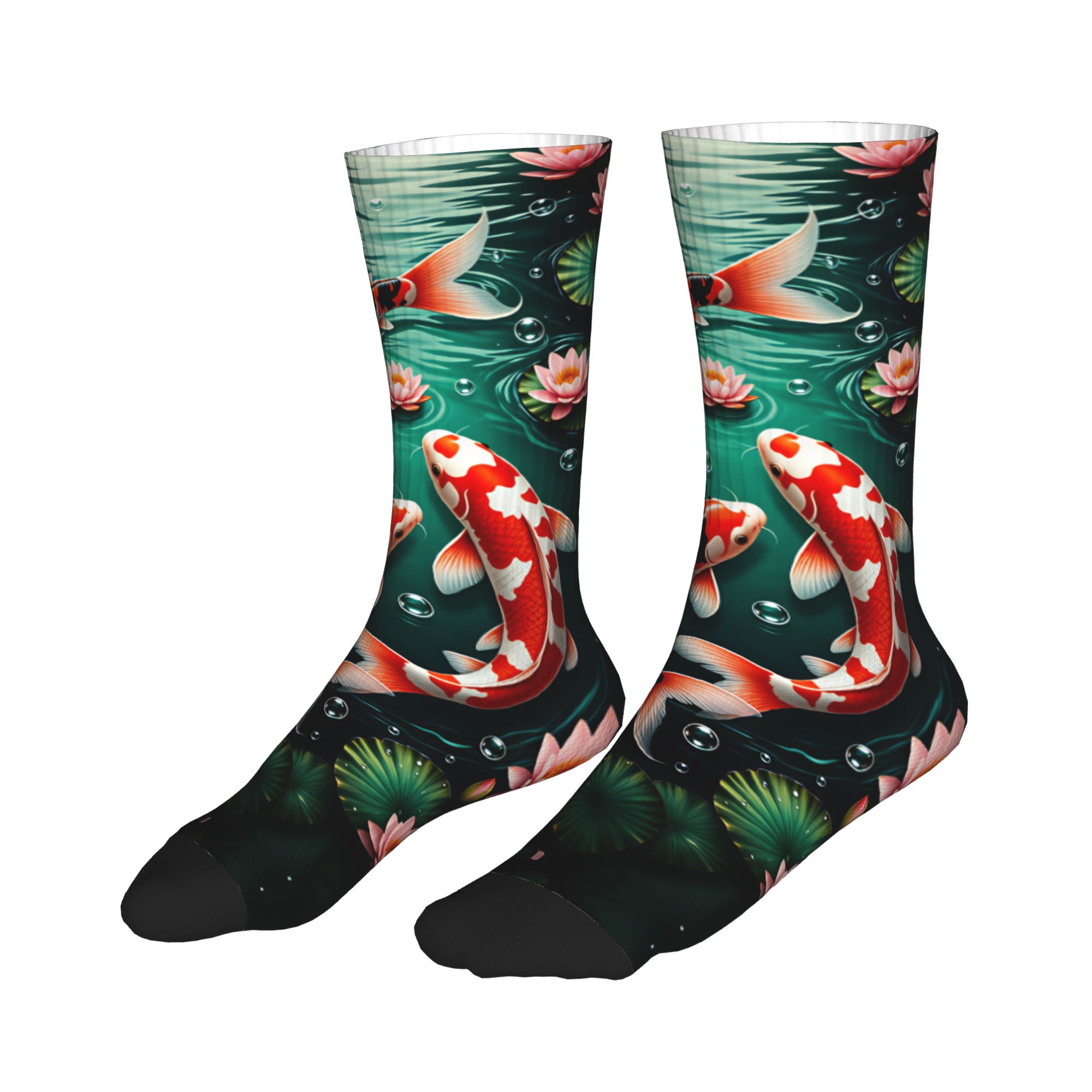 Drie Koi Lotus Dark Pond Feng  - Dress Sock Men recensie en prijs