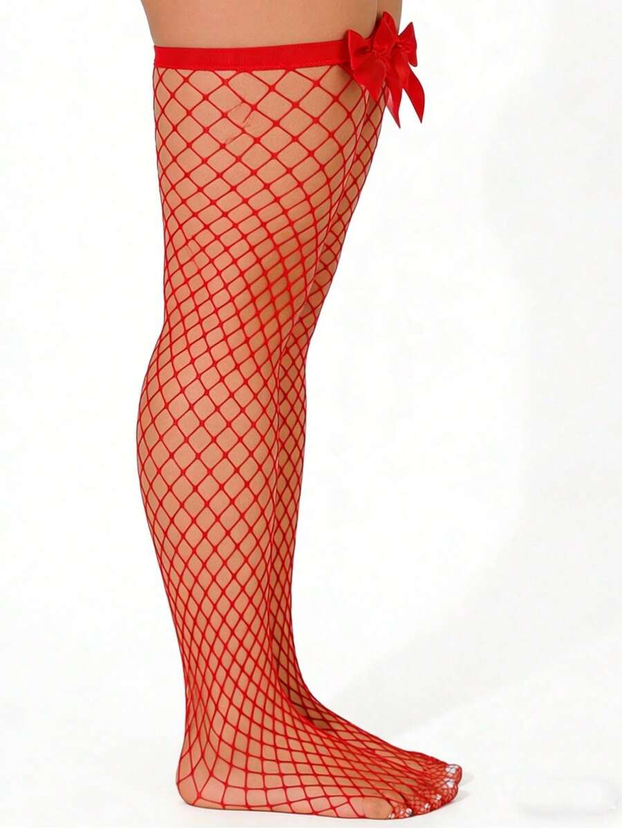 Kousen met strikdecoratie, fis - Fishnet Stocking Women recensie en prijs